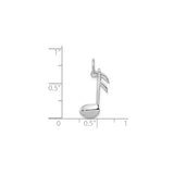 14k White Gold Music Note Charm Pendant, Polished Eighth Note Design for Musicians and Music Lovers