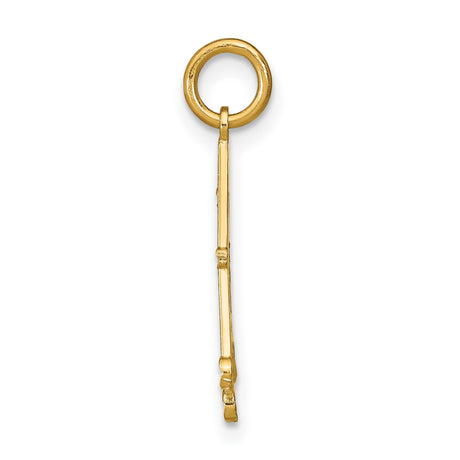 14k Two-Tone Gold Cross Pendant with Rhodium Accents, Filigree Scrollwork, Diamond Cut Details