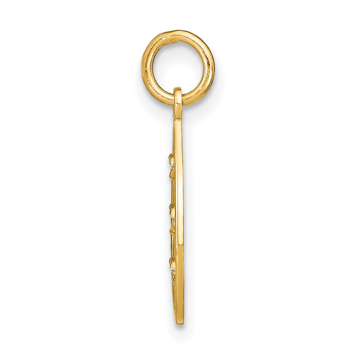 14k Multi-Tone Gold Teardrop Pendant with Rhodium Detail and Filigree Design for Women