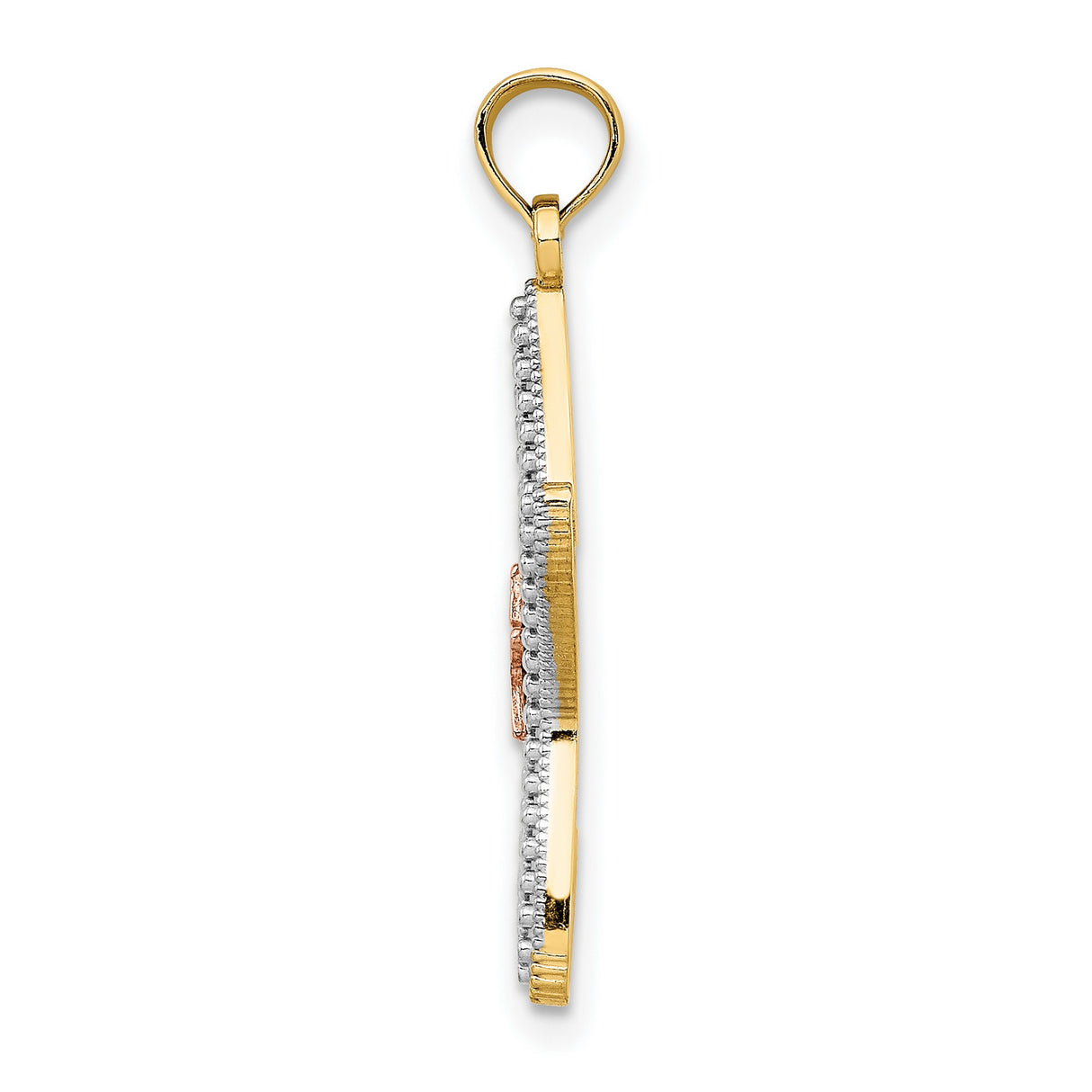 14k Two-Tone Gold Starfish Pendant with Rose Gold Center and Openwork Design