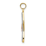 14k Two-Tone Gold Starfish Pendant with Rose Gold Center and Openwork Design