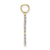 Polished Textured Cut-Out HOPE Angel Charm Pendant in Real 14k Multi-Tone Gold