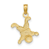 14k Yellow Gold Pendant with Playful Handstand Charm, Sentimental Family Jewelry