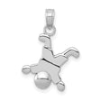14k White Gold Pendant with Playful Handstand Design, Minimalist Family Charm