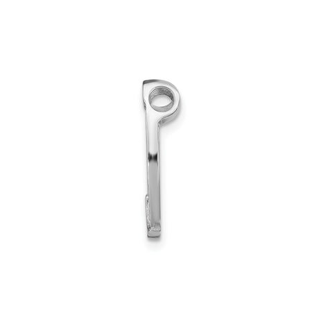 14k White Gold Horseshoe Pendant with Beaded Design, Lucky Charm Jewelry for Women