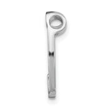 14k White Gold Horseshoe Pendant with Polished Finish and Dotted Detailing
