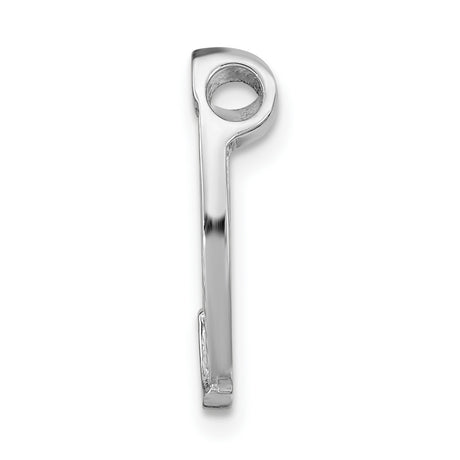 14k White Gold Horseshoe Pendant with Polished Finish and Dotted Detailing