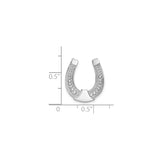 14k White Gold Horseshoe Pendant with Beaded Design, Lucky Charm Jewelry for Women