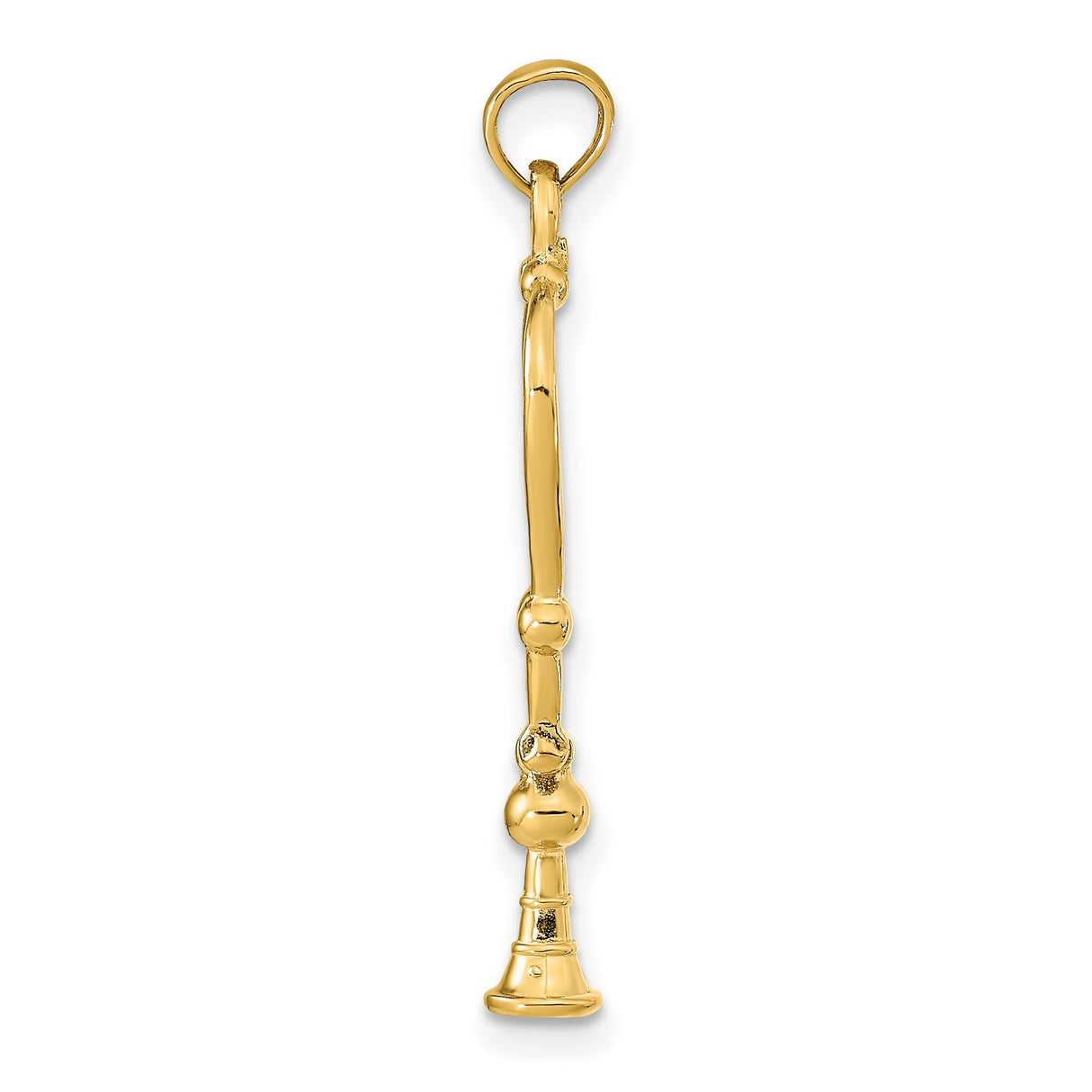 14k Yellow Gold Ankh Cross Pendant, Openwork Egyptian Symbol of Life Charm, Unisex Spiritual Jewelry