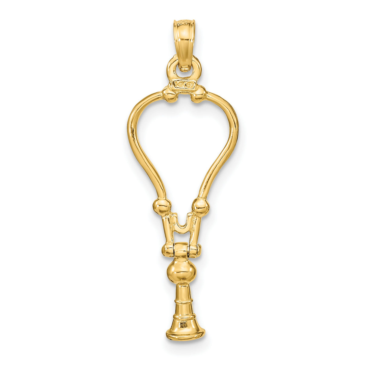 14k Yellow Gold Ankh Cross Pendant, Openwork Egyptian Symbol of Life Charm, Unisex Spiritual Jewelry