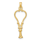 14k Yellow Gold Ankh Cross Pendant, Openwork Egyptian Symbol of Life Charm, Unisex Spiritual Jewelry