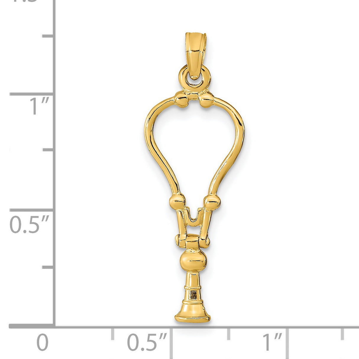 14k Yellow Gold Ankh Cross Pendant, Openwork Egyptian Symbol of Life Charm, Unisex Spiritual Jewelry