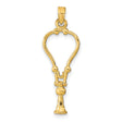 14k Yellow Gold Ankh Cross Pendant, Openwork Egyptian Symbol of Life Charm, Unisex Spiritual Jewelry