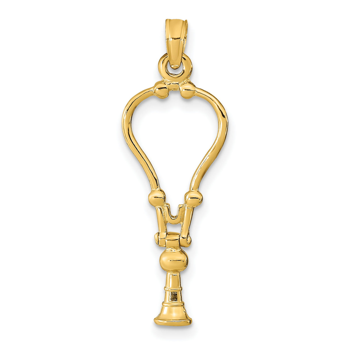 14k Yellow Gold Ankh Cross Pendant, Openwork Egyptian Symbol of Life Charm, Unisex Spiritual Jewelry