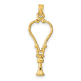 14k Yellow Gold Ankh Cross Pendant, Openwork Egyptian Symbol of Life Charm, Unisex Spiritual Jewelry