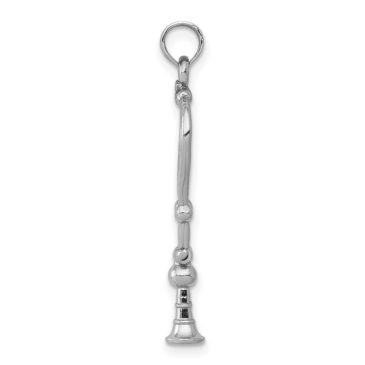 14k White Gold Shofar Pendant Ram Horn Judaica Faith Symbol Jewelry