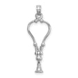 14k White Gold Shofar Pendant Ram Horn Judaica Faith Symbol Jewelry
