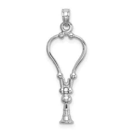 14k White Gold Shofar Pendant Ram Horn Judaica Faith Symbol Jewelry