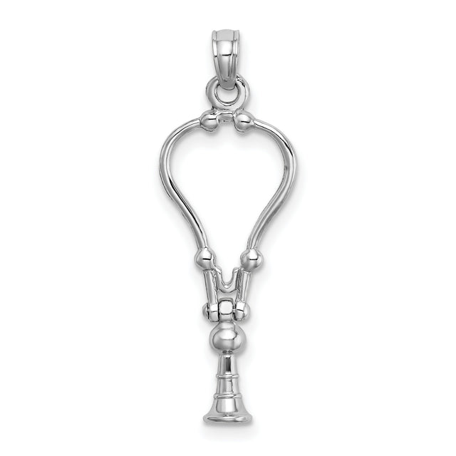 14k White Gold Shofar Pendant Ram Horn Judaica Faith Symbol Jewelry