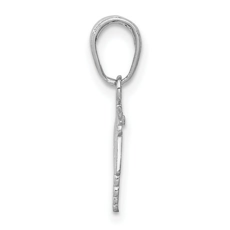 14k White Gold RN Caduceus Pendant with Medical Symbol, Nursing Jewelry for Women
