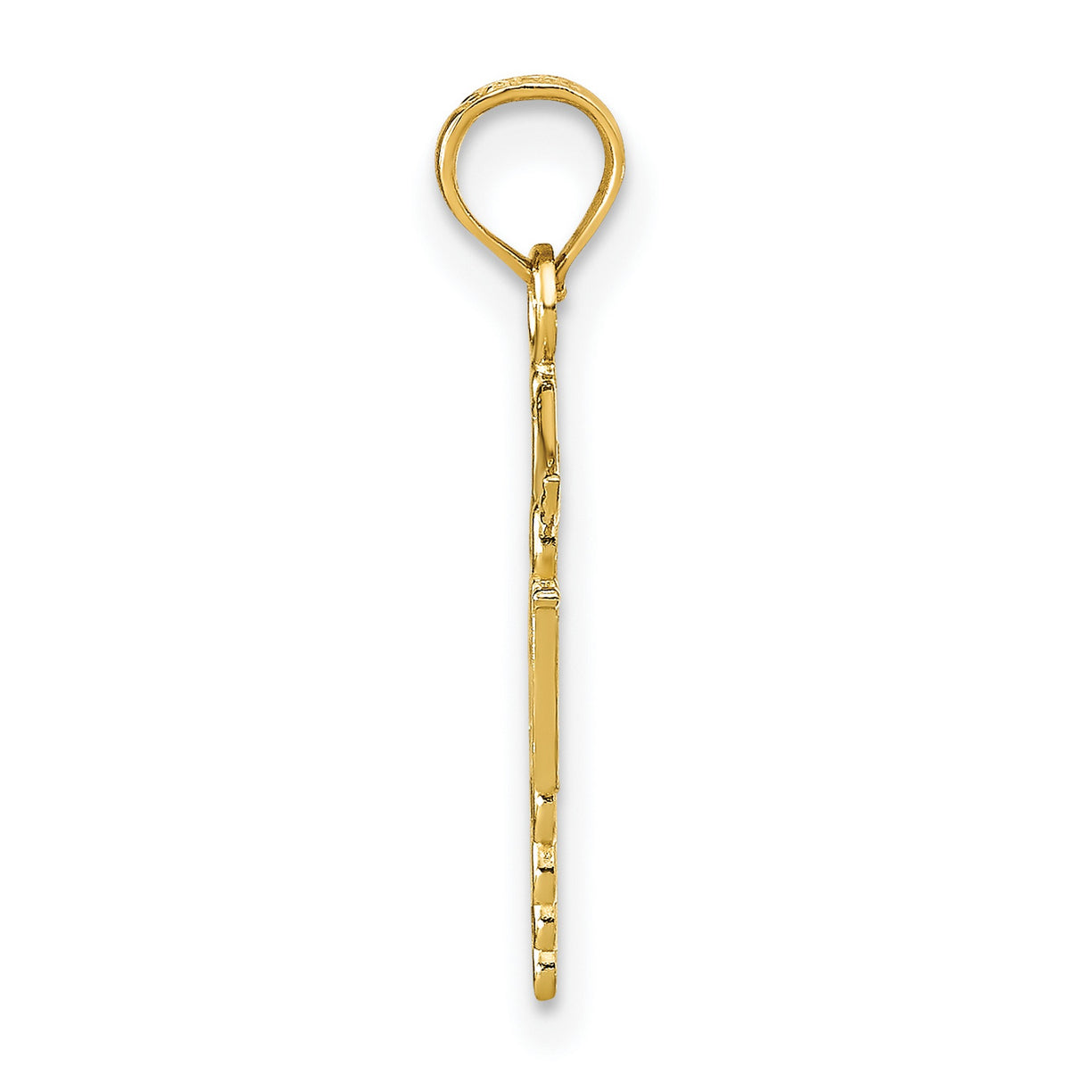 14k Yellow Gold RN Caduceus Pendant, Registered Nurse Medical Symbol Charm