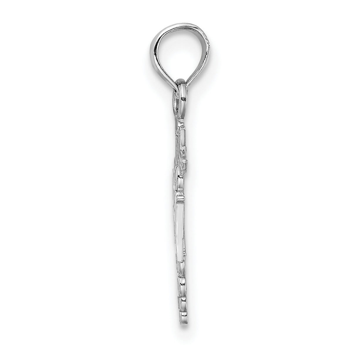 14k White Gold RN Caduceus Pendant, Medical Symbol Charm for Nurses and Healthcare Workers