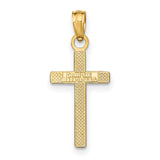 Polished Cross Charm Pendant in Real 14k Yellow Gold