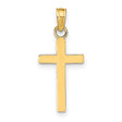 Polished Cross Charm Pendant in Real 14k Yellow Gold