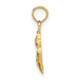 14k Yellow Gold Snowman Pendant with Hat and Scarf, Festive Holiday Charm