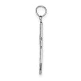 14k White Gold Cross Pendant with Swirl Detail and Filigree Design for Men and Women