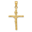 Crucifix Charm Pendant in Real 14k Yellow Gold