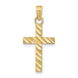 Cross Charm Pendant in Real 14k Yellow Gold