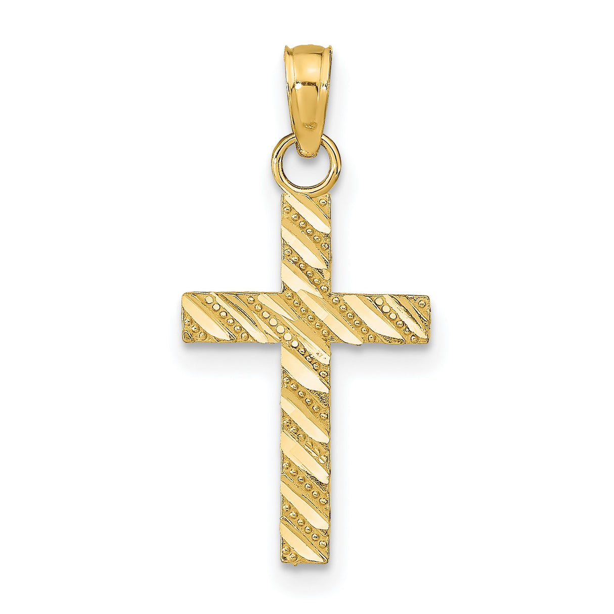 Cross Charm Pendant in Real 14k Yellow Gold