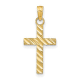 Cross Charm Pendant in Real 14k Yellow Gold