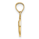 14k Yellow Gold Angel Medallion Pendant with Raised Cherub Symbol, Religious Christian Jewelry
