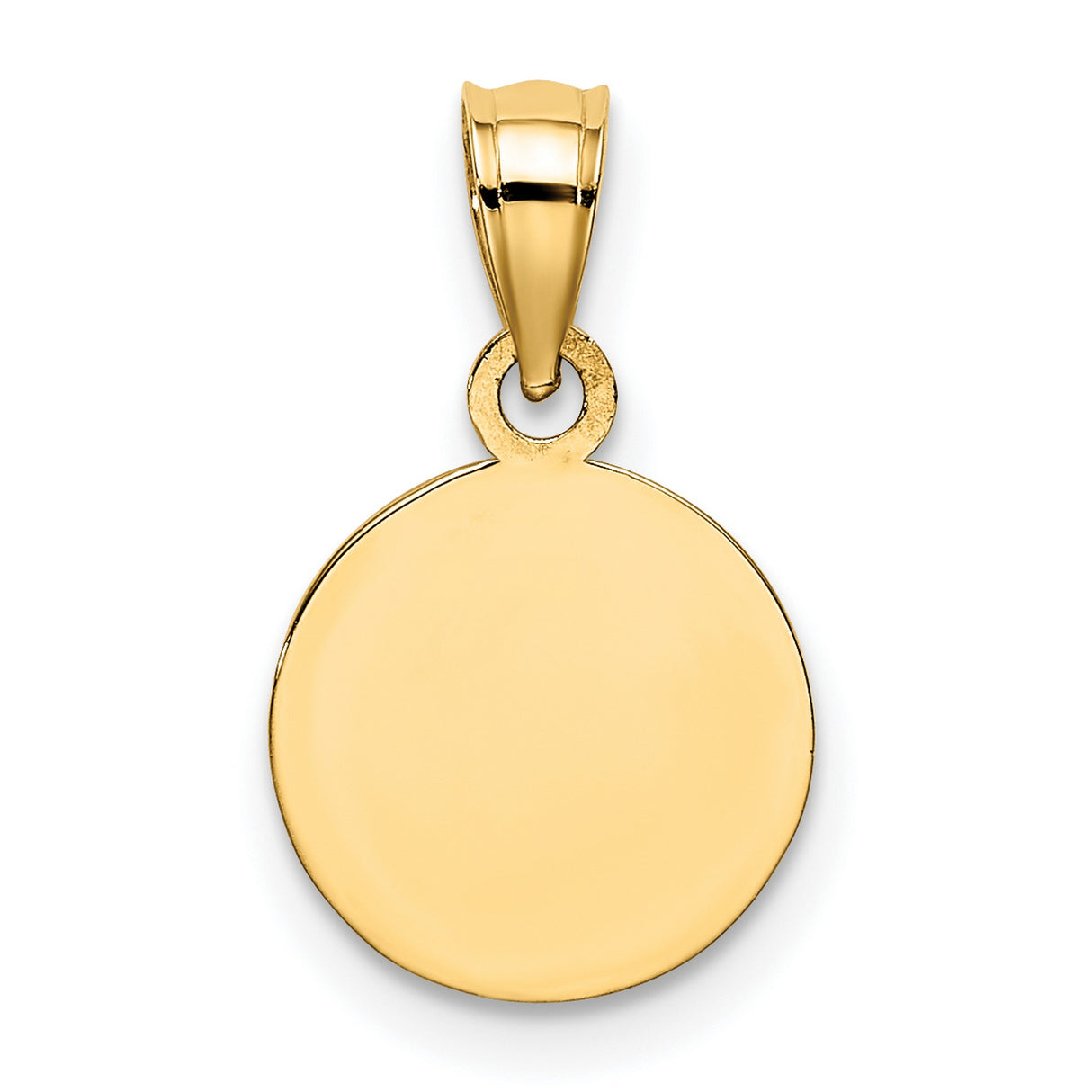 14k Yellow Gold Angel Medallion Pendant with Raised Cherub Symbol, Religious Christian Jewelry