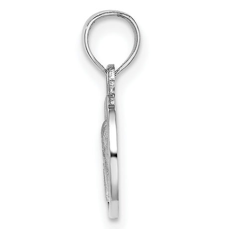 14k White Gold Angel Medallion Pendant with Cherub Design, Unisex Religious Jewelry