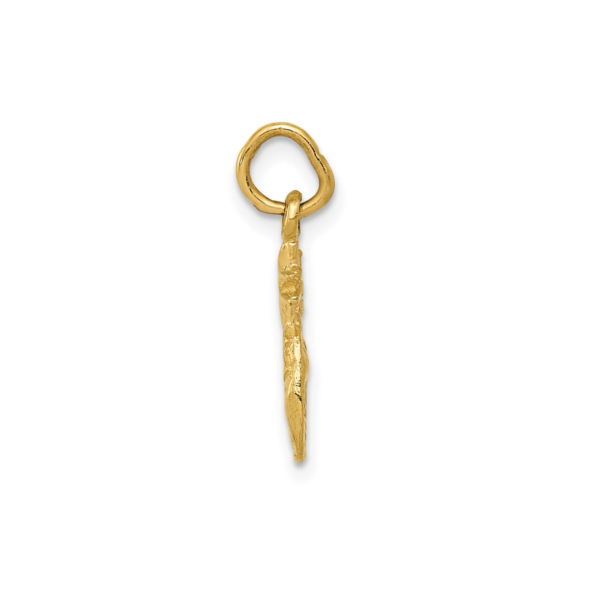 14k Yellow Gold Pineapple Charm Pendant, Textured Tropical Fruit Design