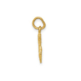 14k Yellow Gold Pineapple Charm Pendant, Textured Tropical Fruit Design