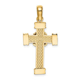 Polished Cross Charm Pendant in Real 14k Yellow Gold