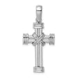 14k White Gold Cross Pendant, Polished or Textured Religious Symbol for Men and Women