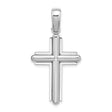 Beveled Cross Charm Pendant in Real 14k White Gold