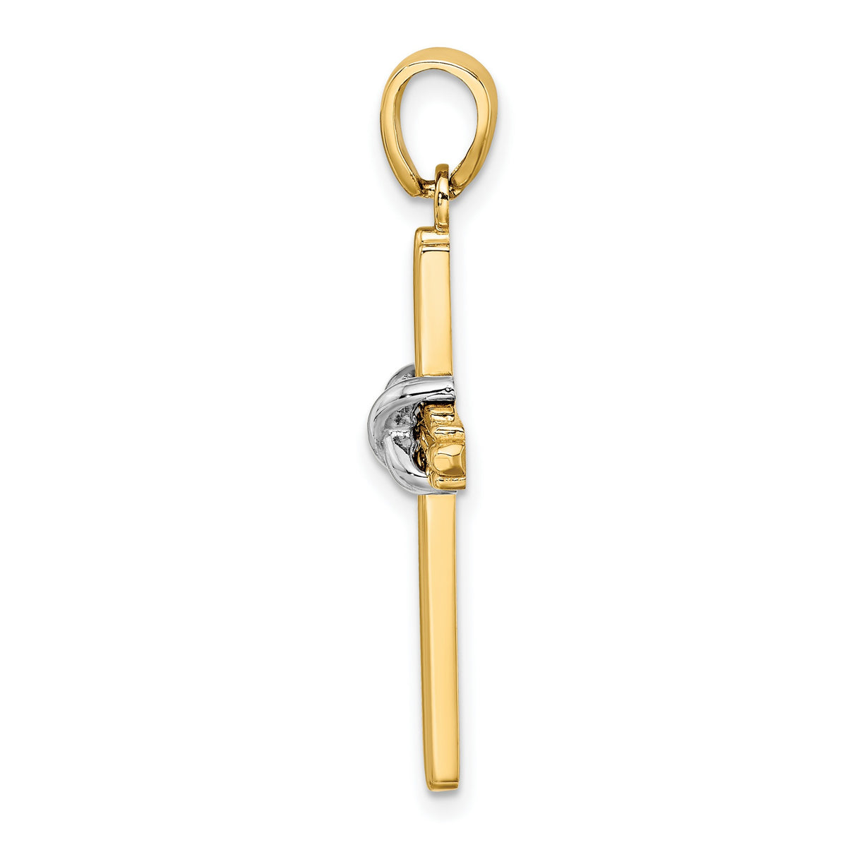 X Center Cross Charm Pendant in Real 14k Multi-Tone Gold