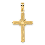 X Center Cross Charm Pendant in Real 14k Multi-Tone Gold