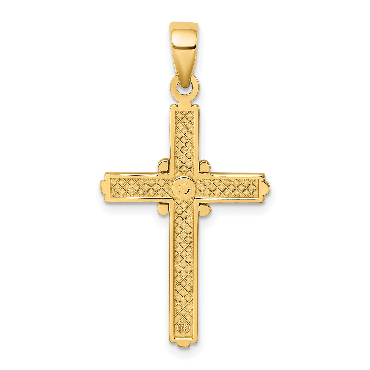 Polished X Center Cross Charm Pendant in Real 14k Yellow Gold