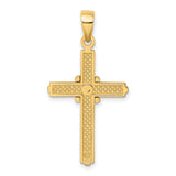 Polished X Center Cross Charm Pendant in Real 14k Yellow Gold