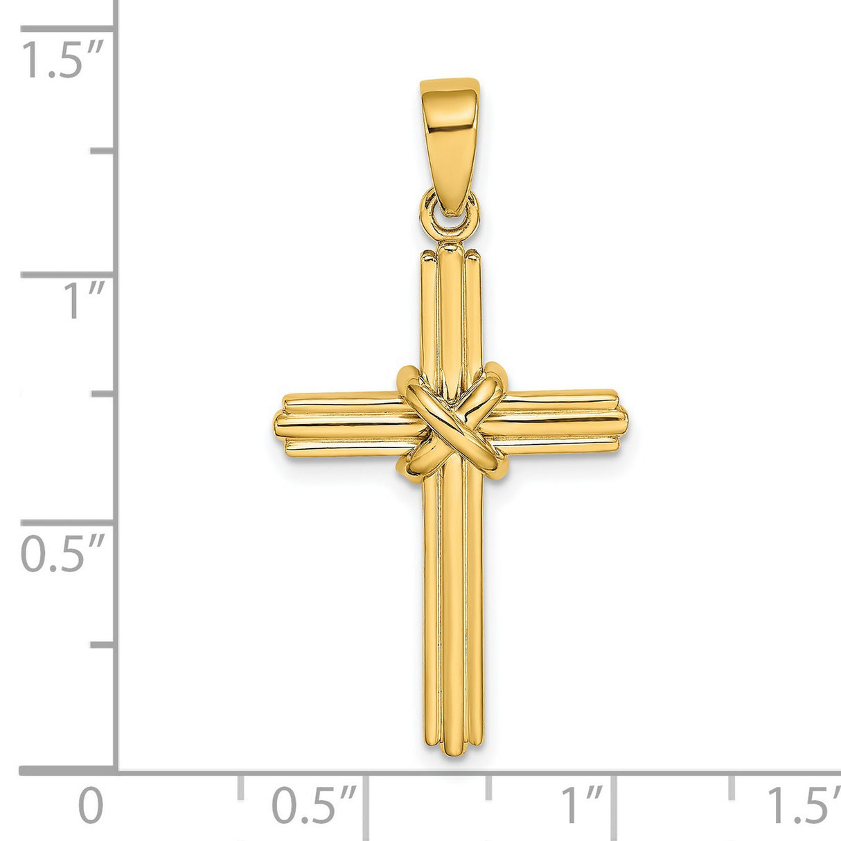 Polished X Center Cross Charm Pendant in Real 14k Yellow Gold