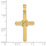 Polished X Center Cross Charm Pendant in Real 14k Yellow Gold