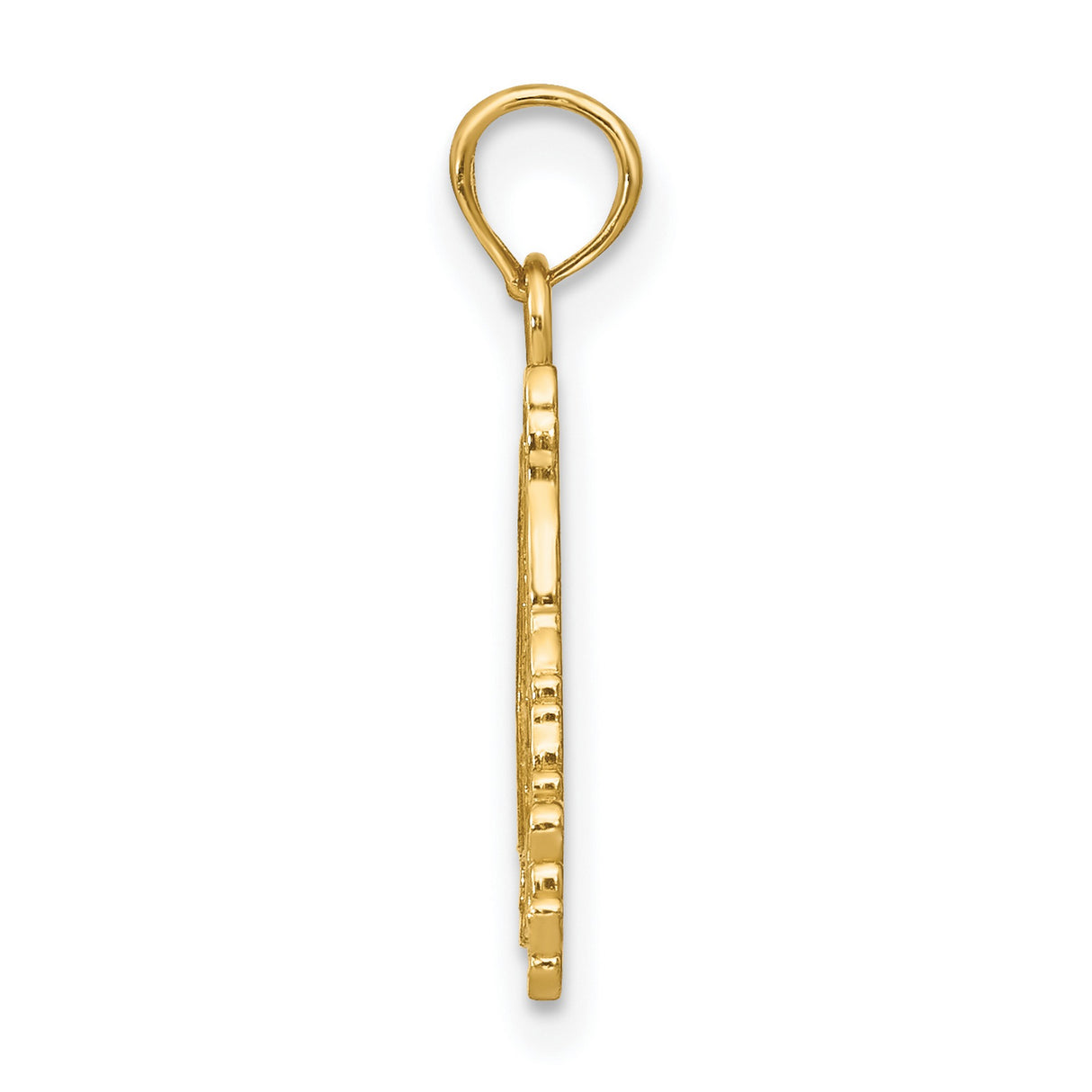 14k Yellow Gold Santa Claus Pendant with Textured Face and Hat Design