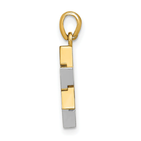 14k Two-Tone Gold Star of David Pendant with Interlocking Triangles, Unisex Judaica Charm